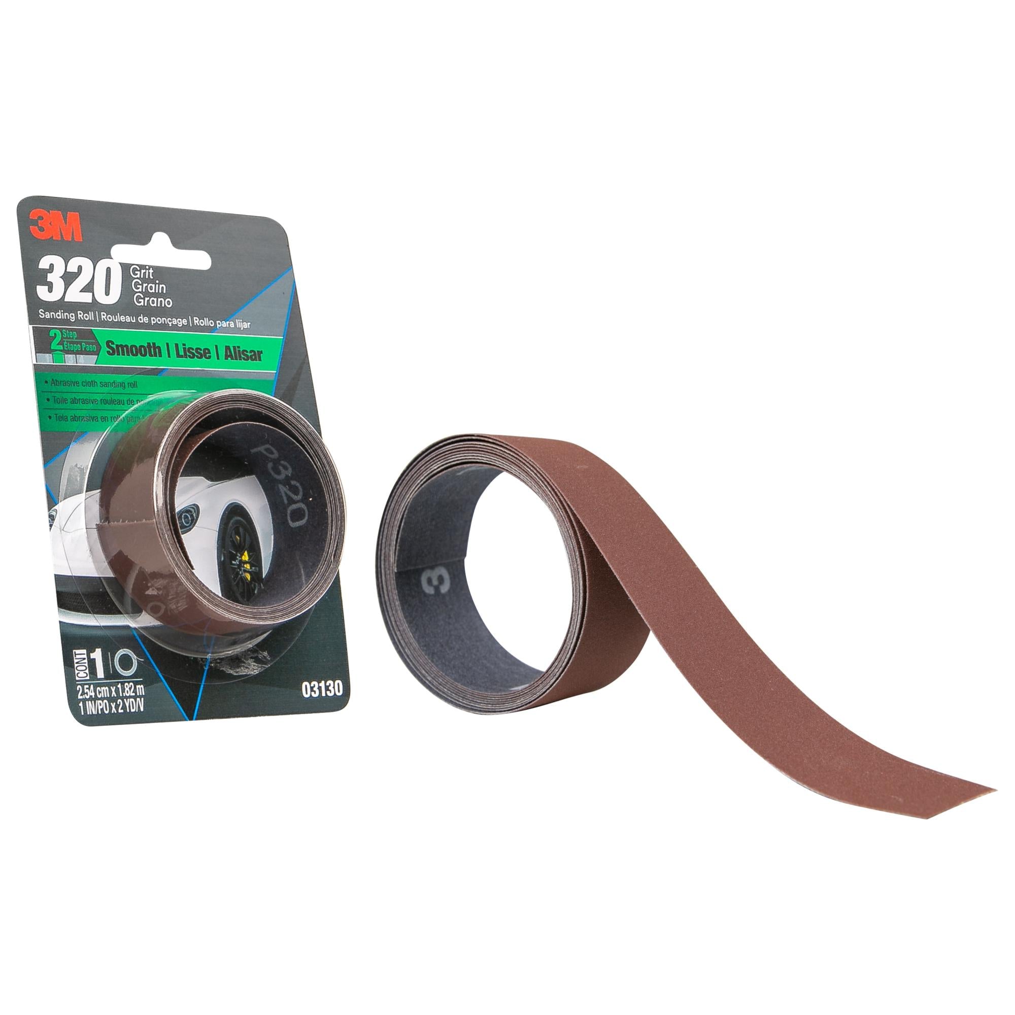 3M 03130 Extra Fine Abrasive Cloth Sanding Roll, 1