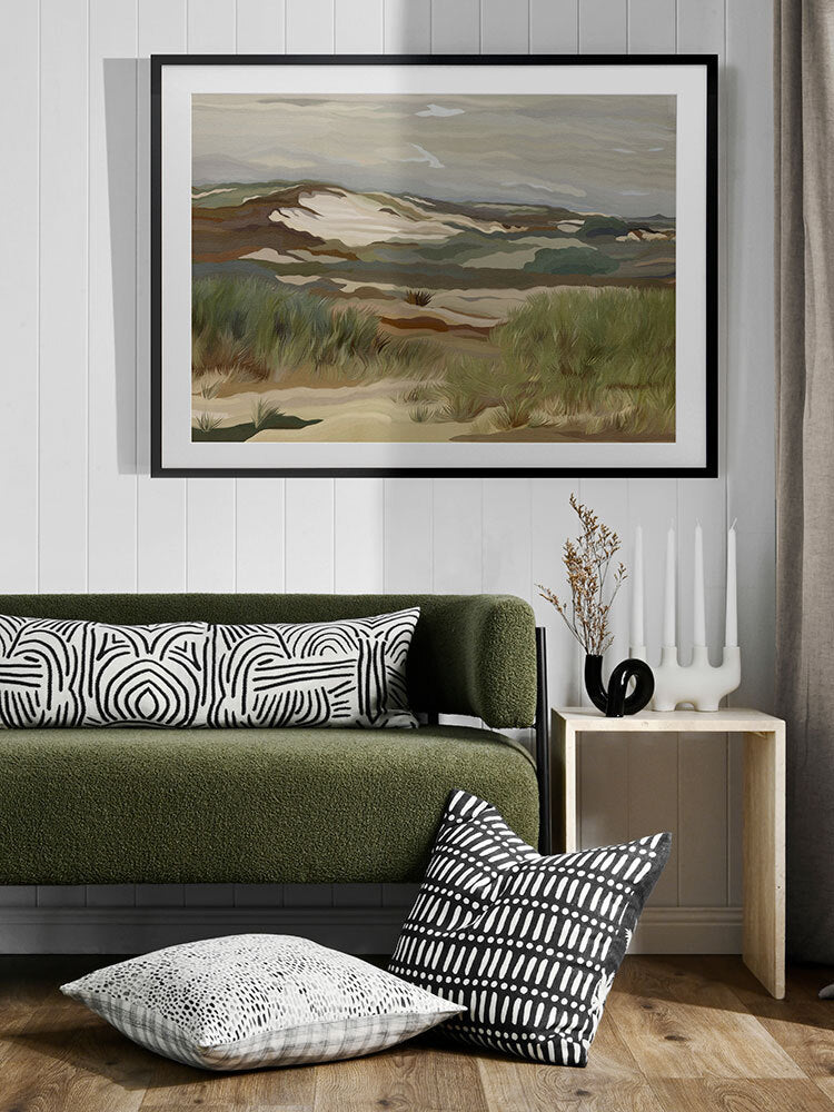 Calm Before The Storm Framed Wall Art Print - Ocean Wave Painting for Living Room, Bedroom & Office Decor