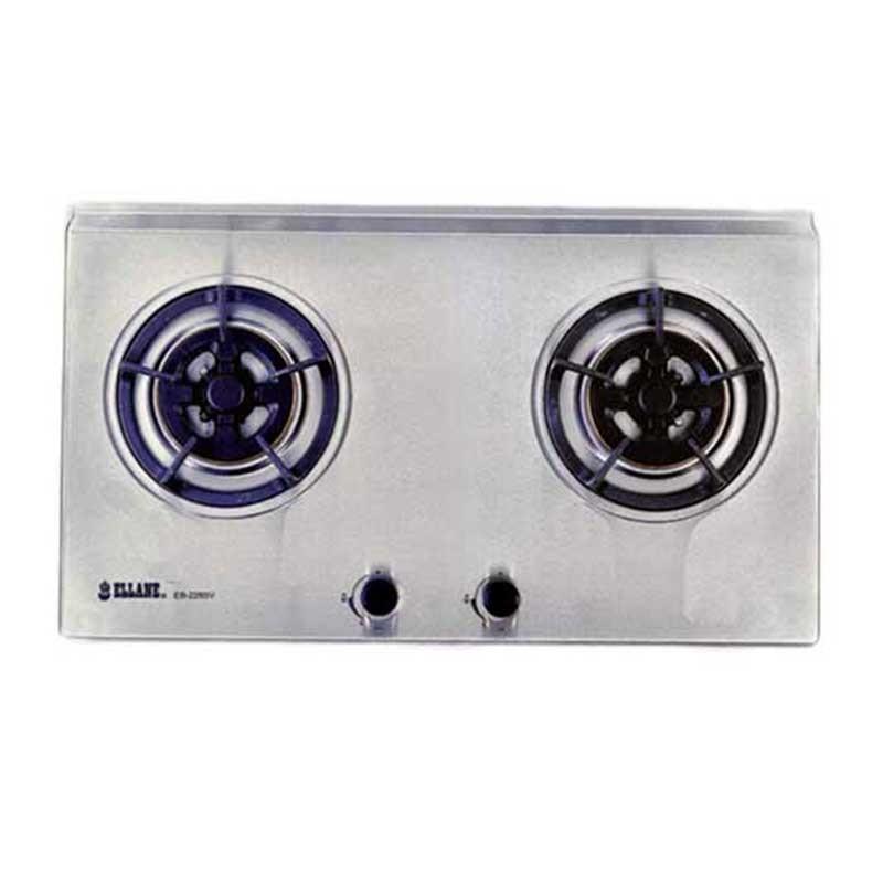 Ellane EB228SV 2-Burner Built-In Gas Hob - Stainless Steel Cooktop for Modern Kitchens, Perfect for Home Cooking & Entertaining