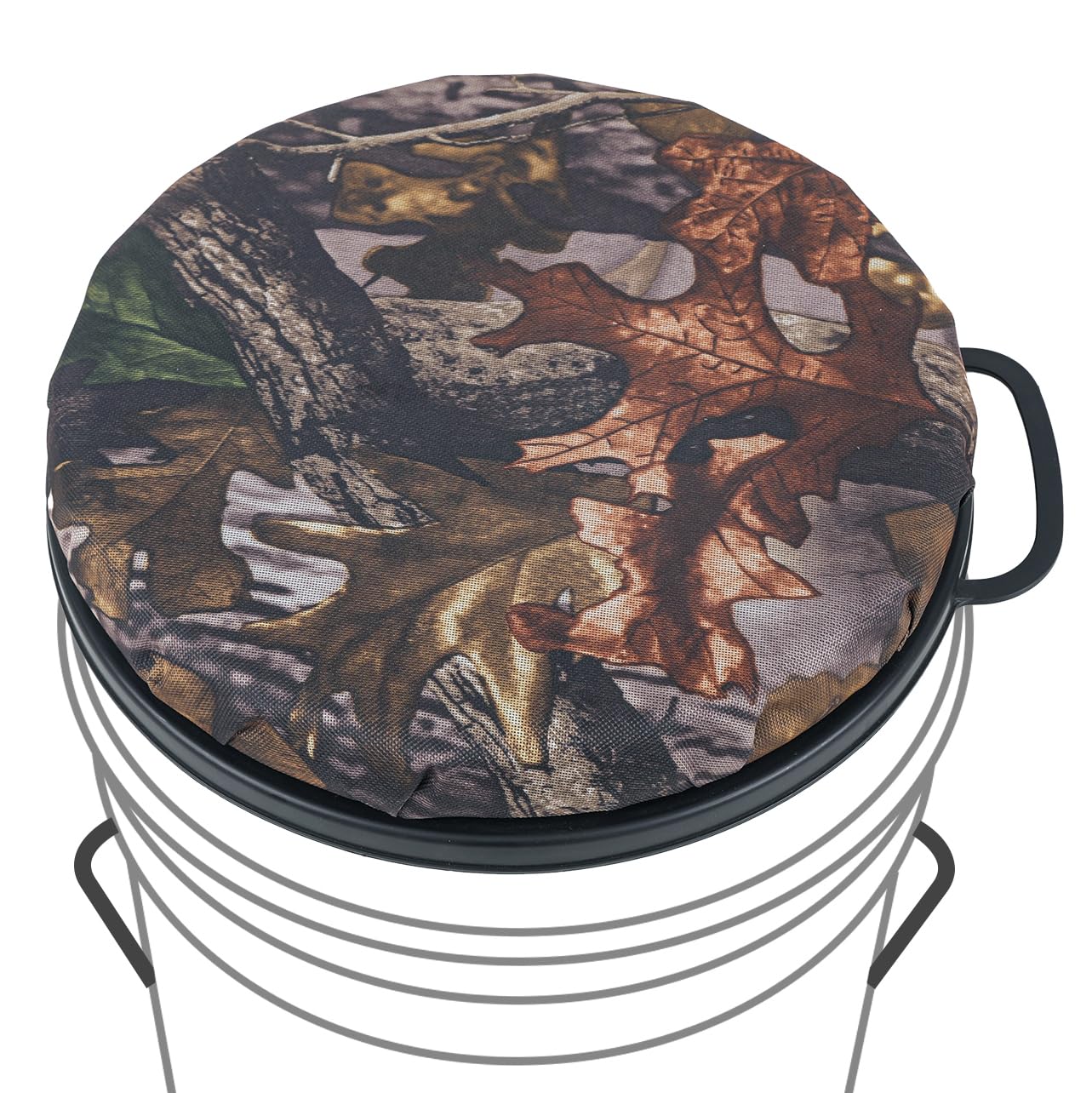 5 Gallon Bucket Seat with 360° Swivel - Waterproof Foam Cushion Lid Cover for Hunting, Fishing, Camping & Outdoor Activities | Perfect for Dove Hunting, Duck Blinds, Gardening & Baseball Games