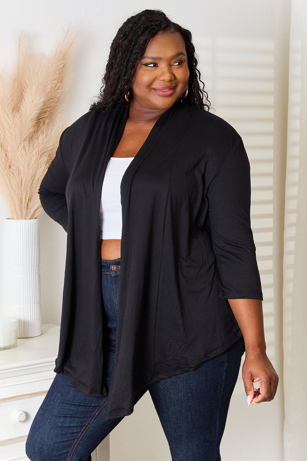 Culture Code Full Size Open Front Cardigan for Women - Soft & Cozy Knit Sweater Wrap - Perfect for Office, Lounge & Casual Outfits