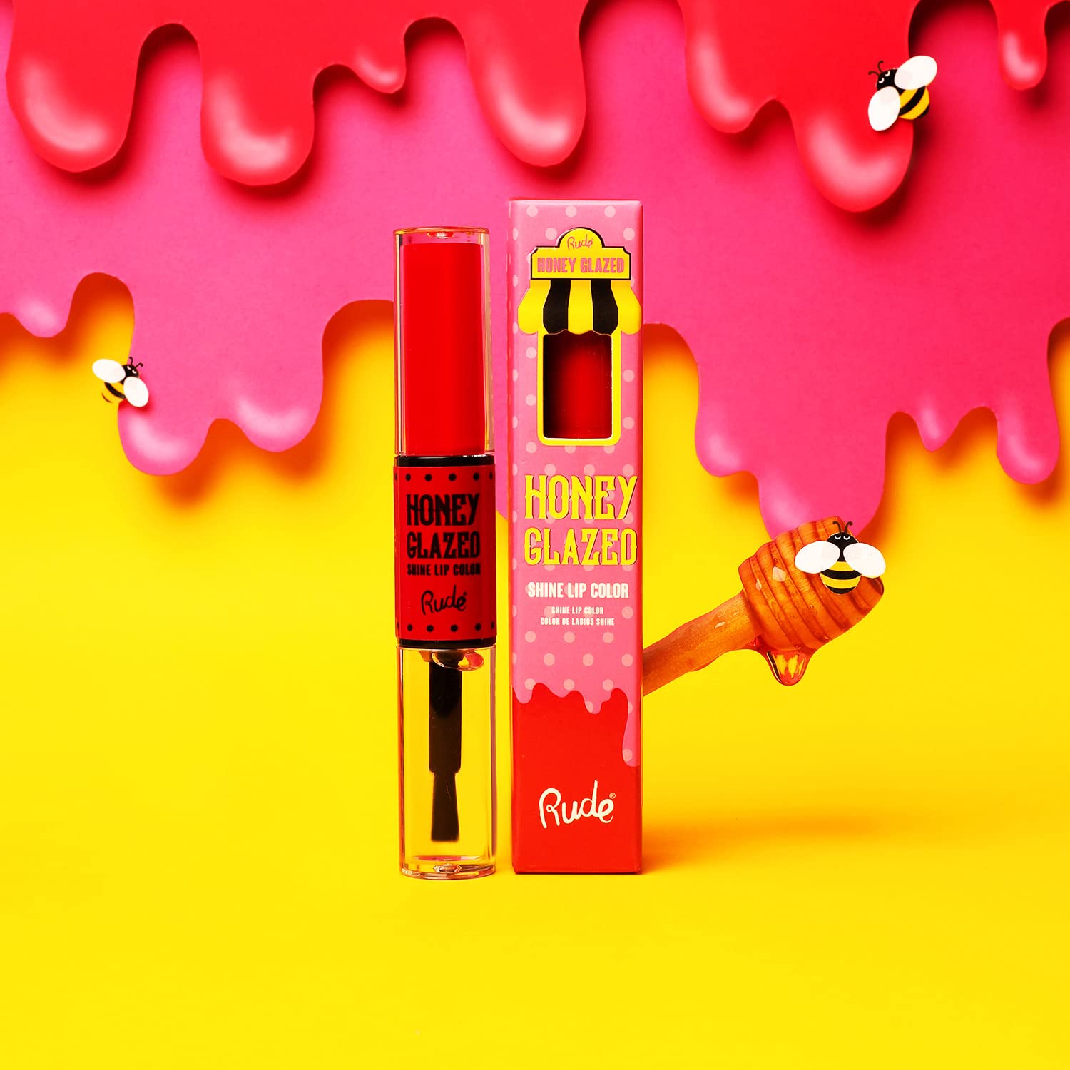 RUDE Honey Glazed Matte Ultra Shine Lip Gloss - Long Lasting Moisturizing Lip Gloss in Maple Bacon Shade | Perfect for Everyday Wear & Special Occasions