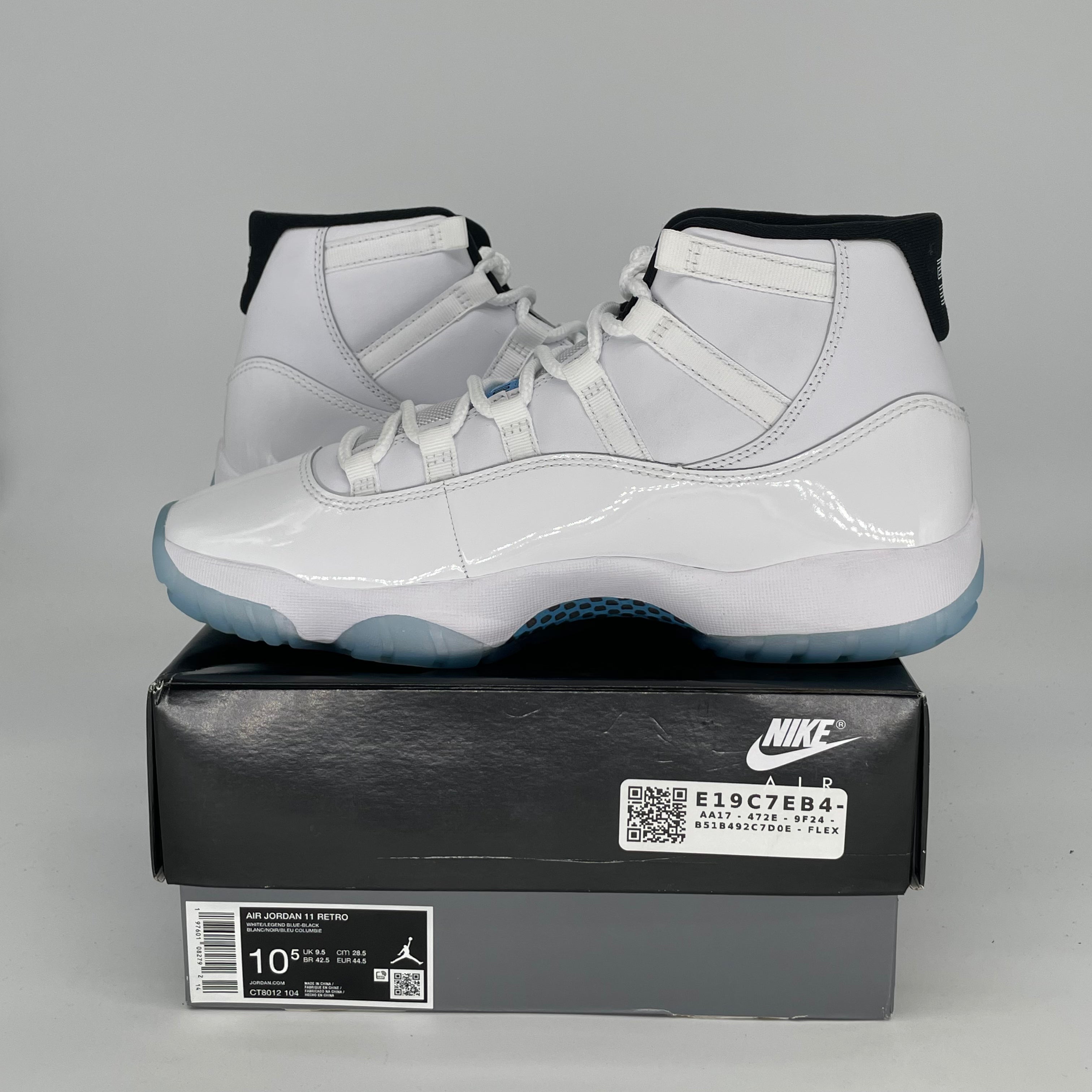 Original Air Jordan 11 Retro 'Legend Blue' Basketball Shoes - Men's Size 10.5 / Women's Size 12 (CT8012-104) - Perfect for Court Performance & Streetwear Fashion