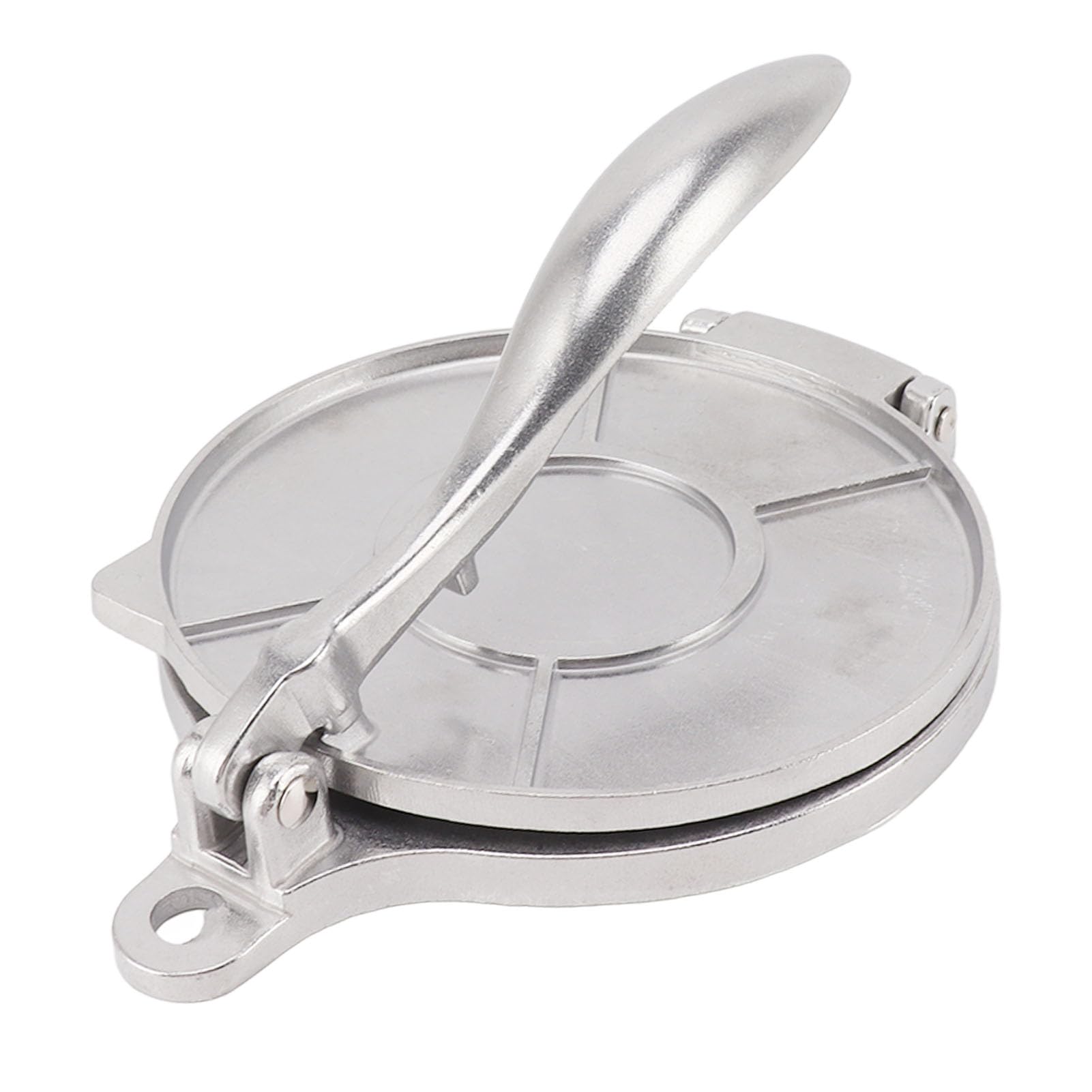 **16cm Silver Tortilla Press Maker - Efficient Kitchen Tool for Homemade Tortillas, Tacos, Quesadillas & More**
