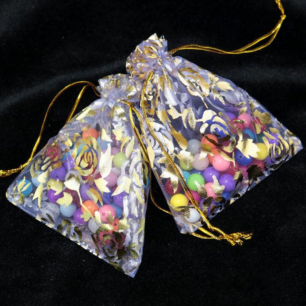 100pcs Purple Organza Wedding Favor Bags 3