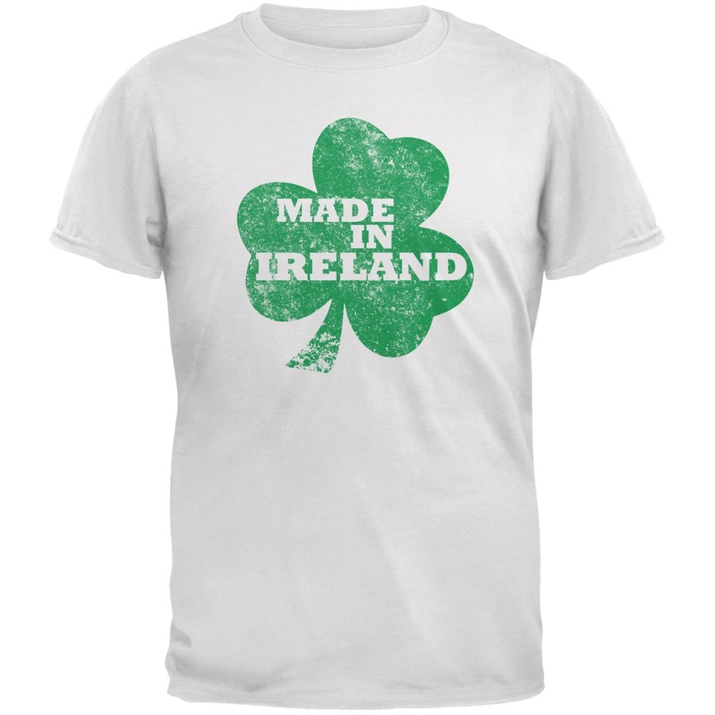 Authentic Made in Ireland St. Patrick's Day White Youth T-Shirt - Kids Small Size - Perfect for Irish Festivals & School Celebrations
