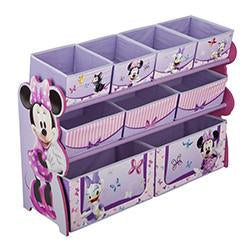 Minnie Mouse Deluxe Multi Bin Toy Organizer - 6 Compartment Storage Solution for Kids' Room, Playroom & Nursery Organization - Perfect for Toys, Books & Art Supplies