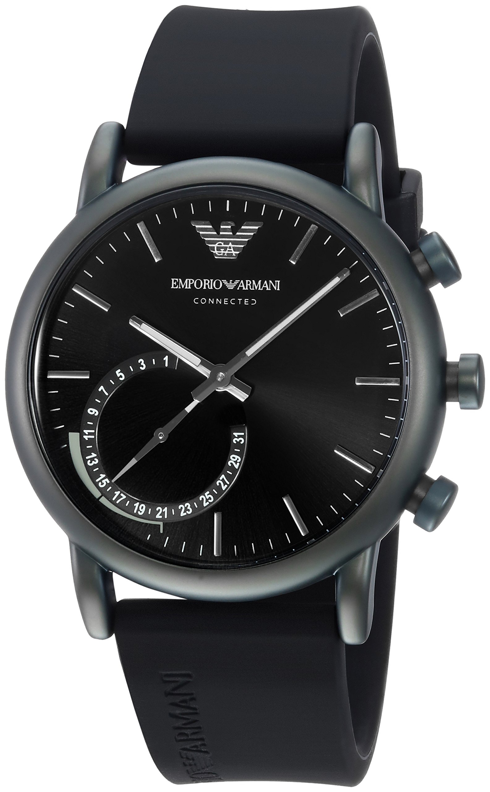 Emporio Armani Men's ART3016 Analog Digital Smartwatch - Black Stainless Steel Band, Fitness Tracker, Heart Rate Monitor - Perfect for Business, Workout & Everyday Wear