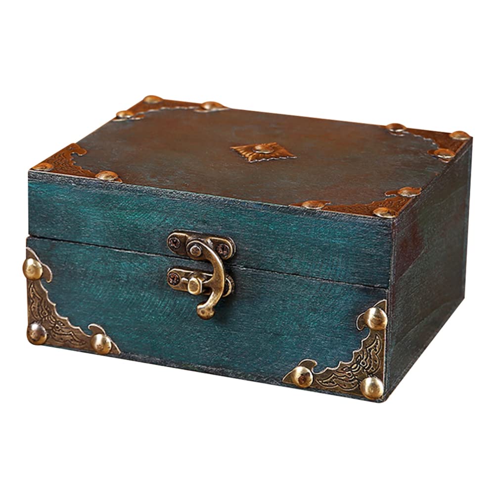 Vintage Pirate Treasure Chest Jewelry Box - Antique Trinket Storage Case for Necklaces, Bracelets, Earrings & Rings - Perfect for Jewelry Organizer, Photo Booth Props & Home Decor Gifts