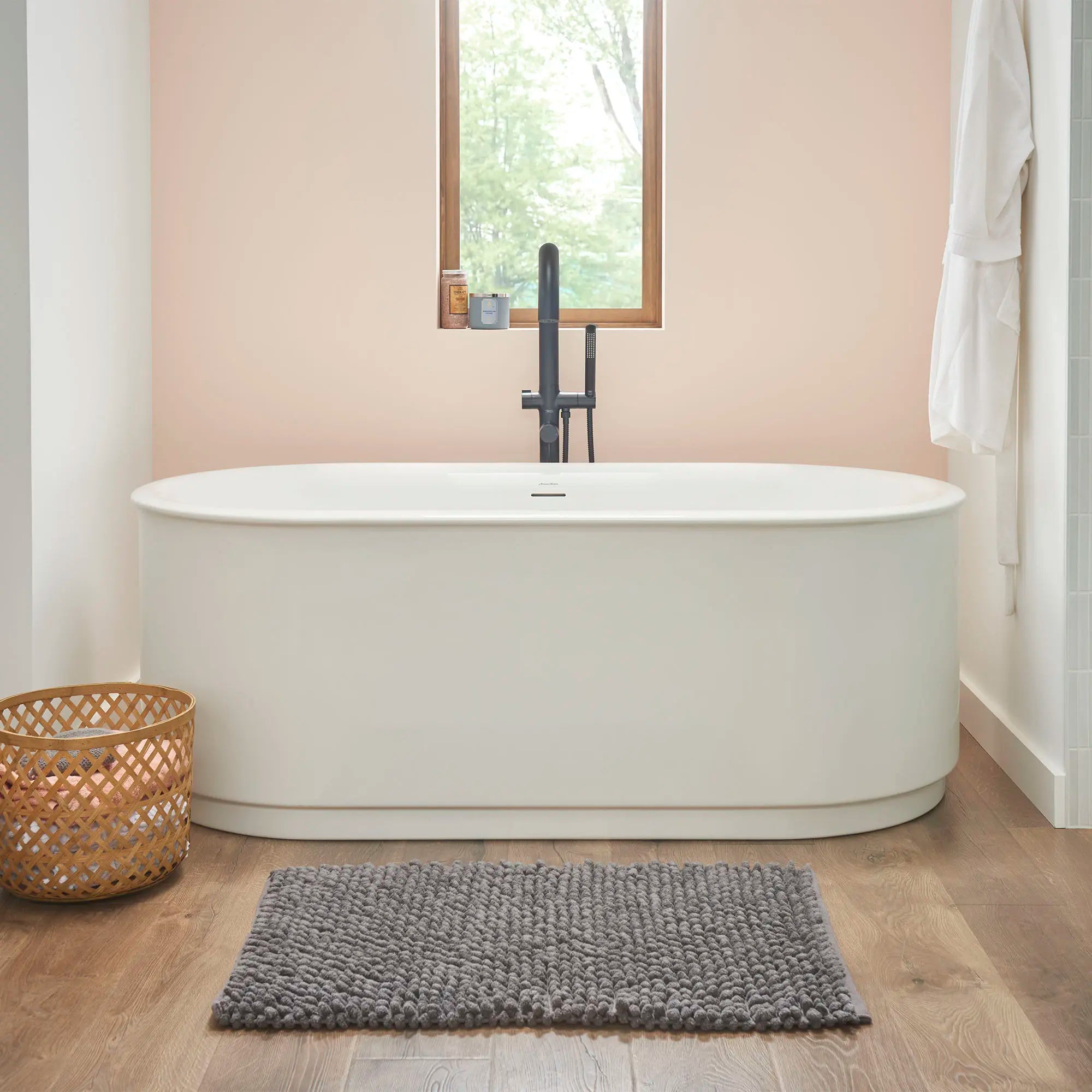 Modern Round Freestanding Bathtub Filler with Lever Handle Faucet - Compatible with Flash® Rough In Valve - Perfect for Spa-Like Bathroom Retreats and Luxury Home Renovations