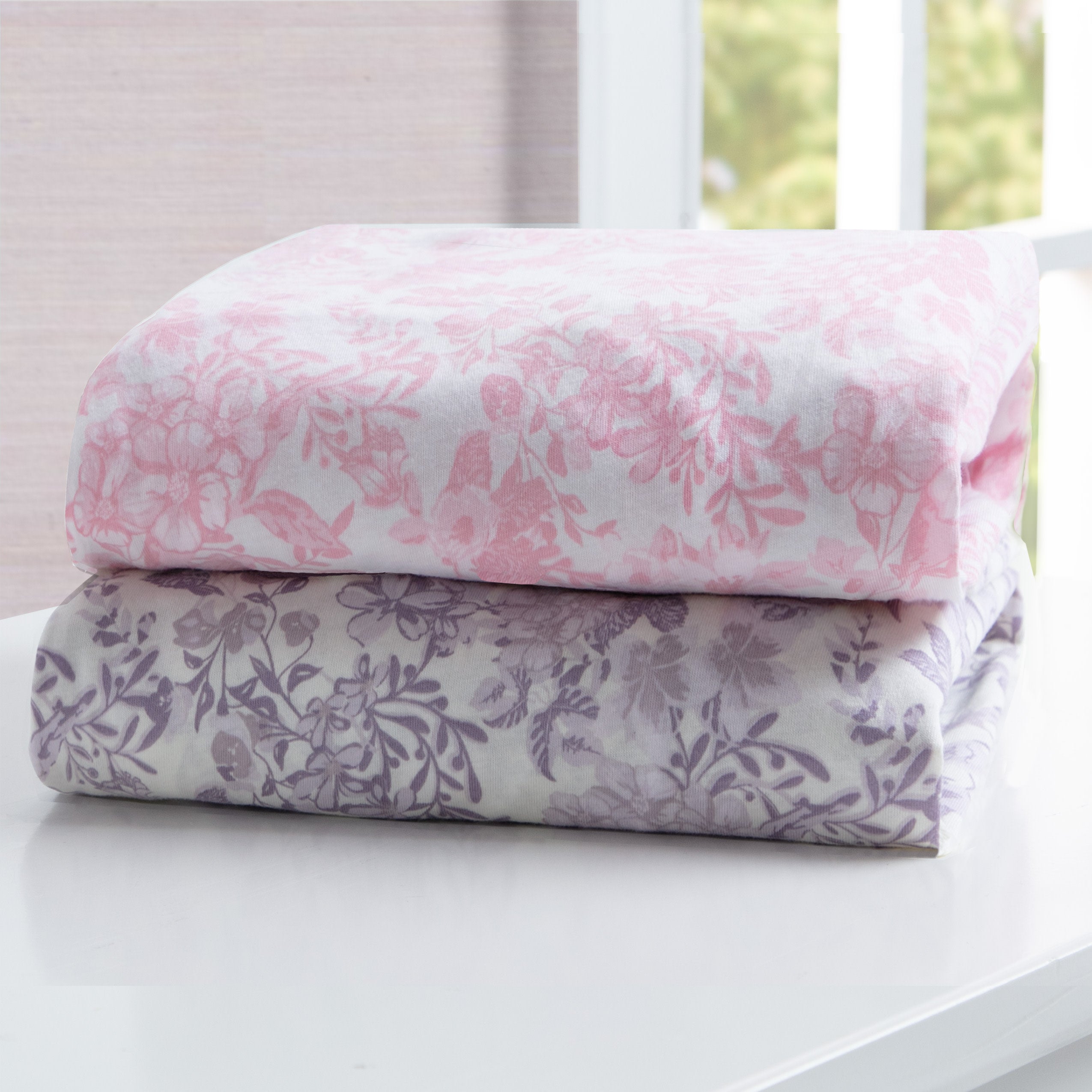 Pastel Floral Fitted Crib Sheets 2 Pack - Soft Baby Crib Bedding Set for Nursery, Girls & Boys Room Decor - Perfect for Newborns, Toddlers & Daycare Use
