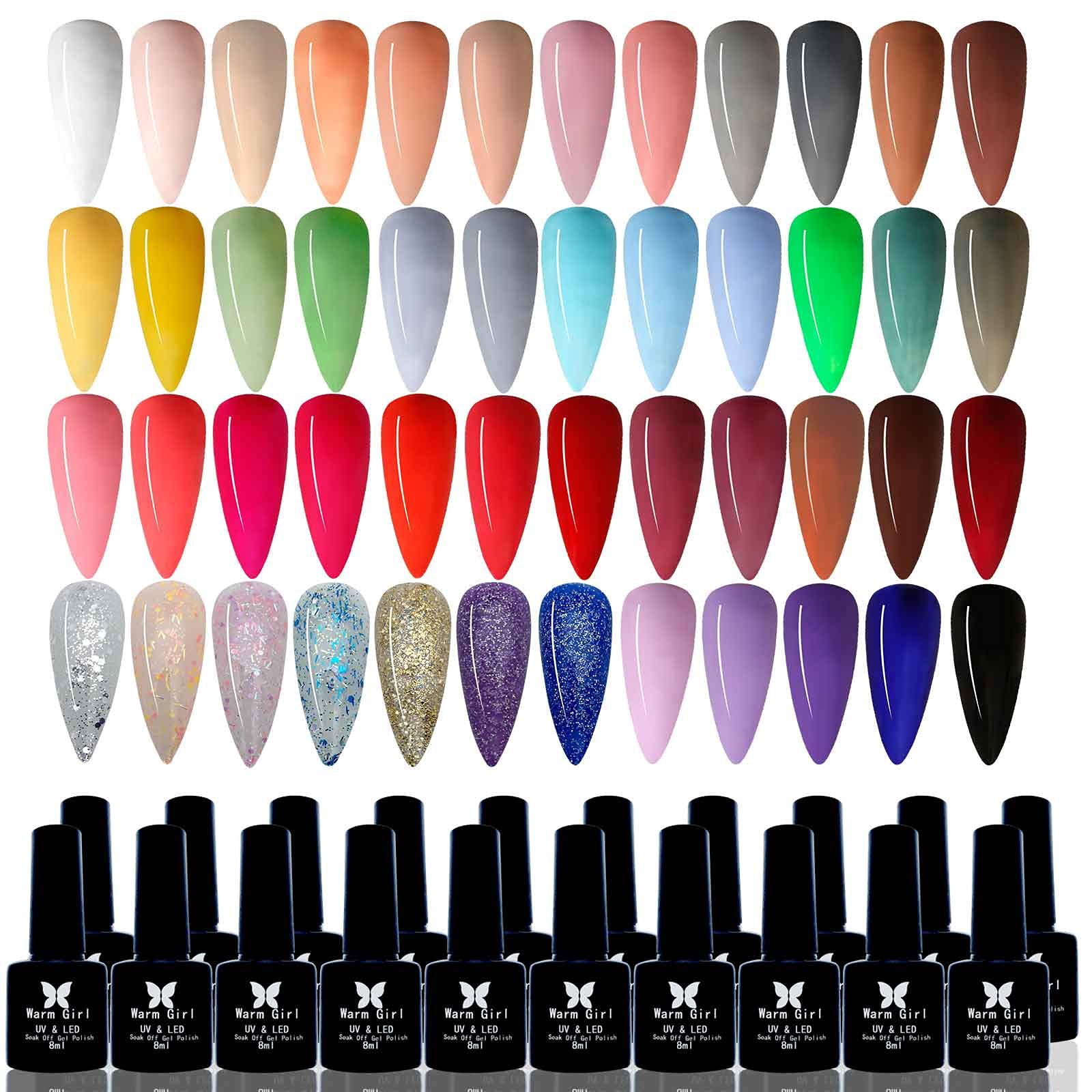 6pcs Soak Off Gel Nail Polish Set - Long Lasting UV/LED Nail Gel Starter Kit with 6 Colors (Choose Any 6 Bottles) for Salon & Home Manicure | Perfect Gift for Women & Girls
