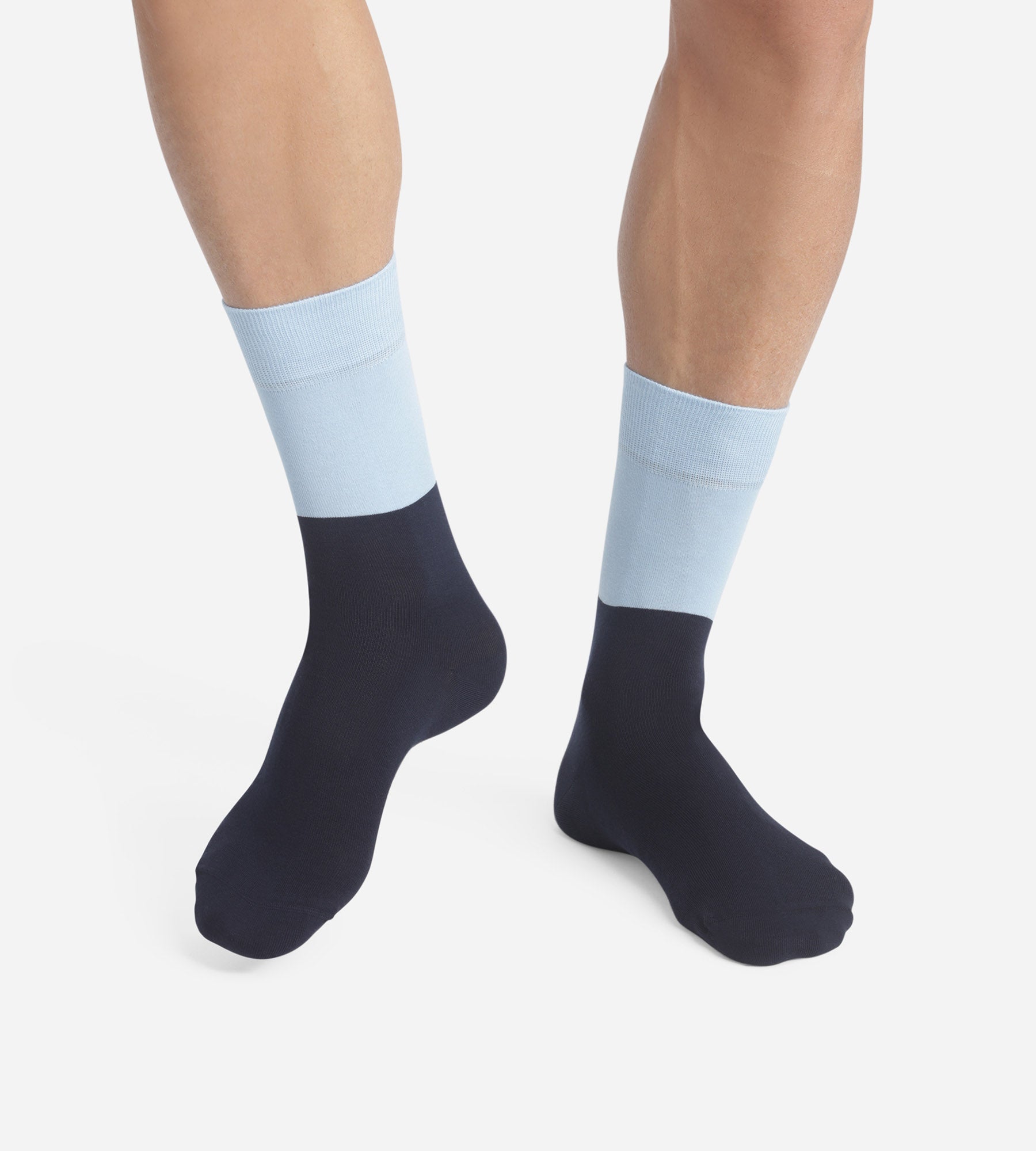 Men's Cotton Colorblock Socks - Navy & Blue | Comfortable & Breathable for Casual Wear, Sports & Everyday Use