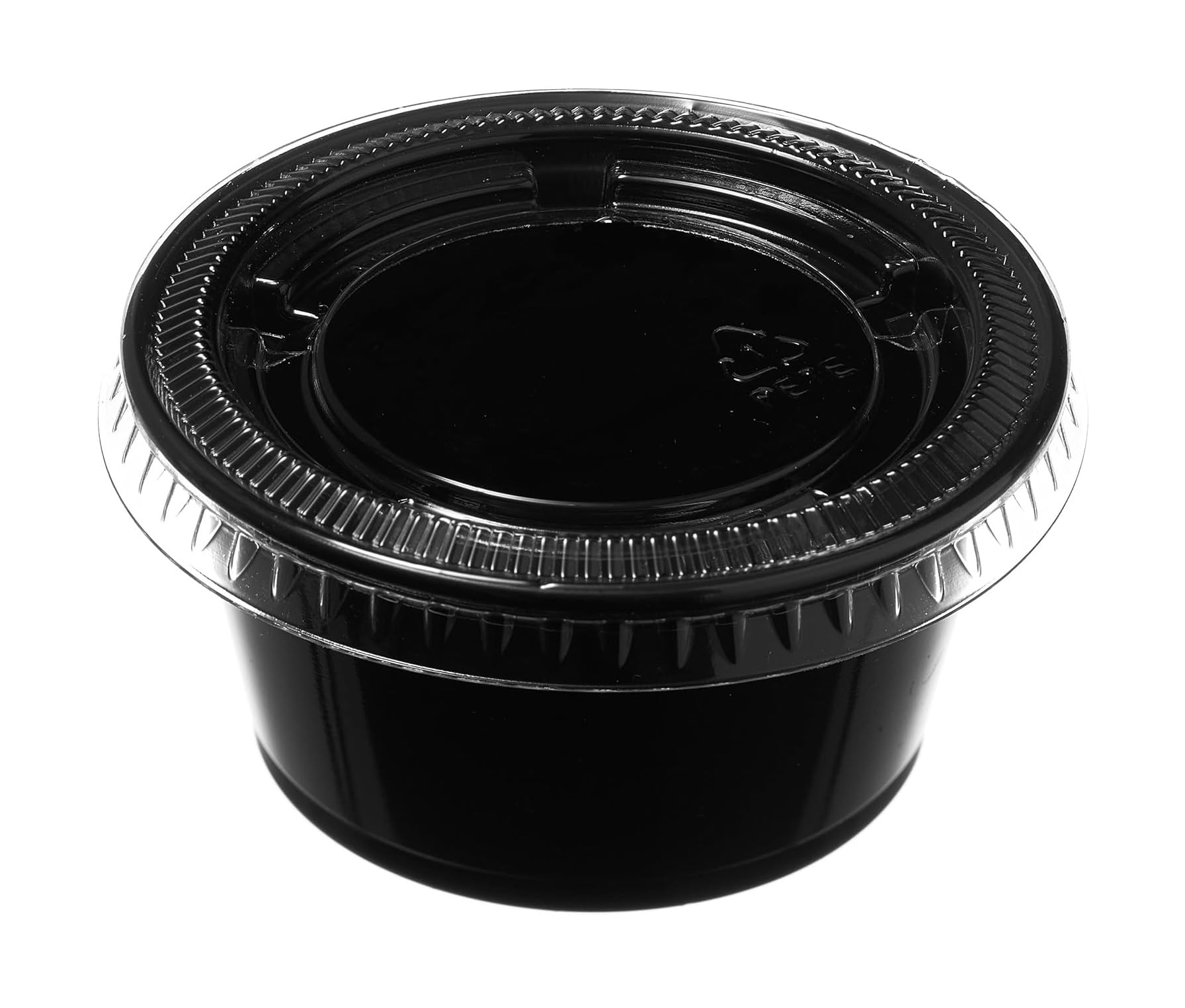 1 Oz Leak Proof Black Plastic Condiment Cups with Lids - 125 Pack of Small Portion Containers for Sauces, Dressings, Jello Shots, Slime, Food Storage & Samples | Ideal for Restaurants, Catering, Parties & DIY Crafts
