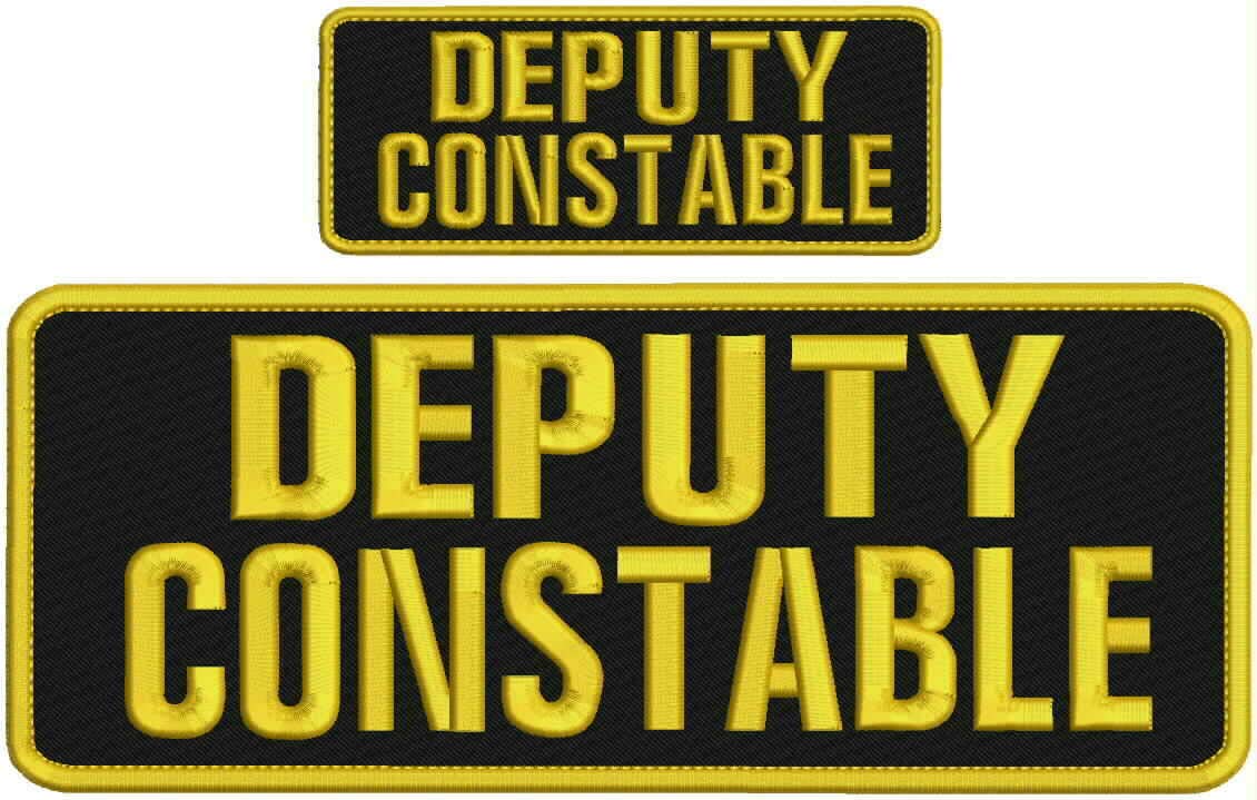 Custom Embroidered Patches for Women & Men - Deputy Constable Hook Gold Badge - Perfect for Uniforms, Jackets, Hats & DIY Crafts