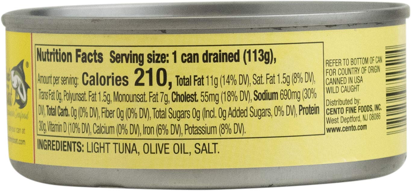 Premium Cento Solid Packed Tuna in Extra Virgin Olive Oil - 5oz Can (Pack of 12) | Wild Caught, High Protein, Keto & Paleo Friendly | Perfect for Salads, Sandwiches & Pasta Dishes