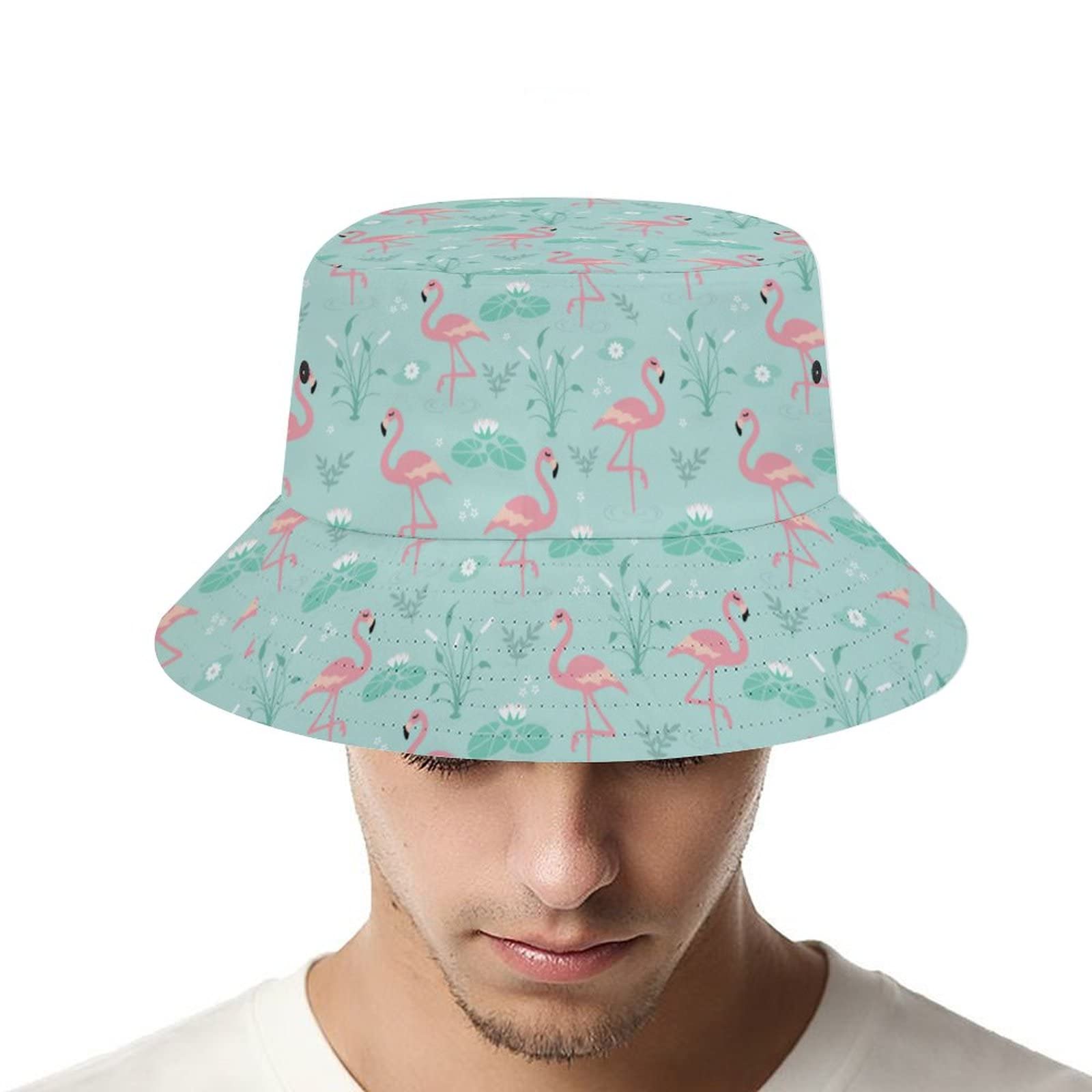 Stylish Floral Bucket Hat for Women & Men - Lightweight Packable Summer Sun Hat for Beach, Travel & Outdoor Activities - Unisex Flamingo Print Fisherman Cap