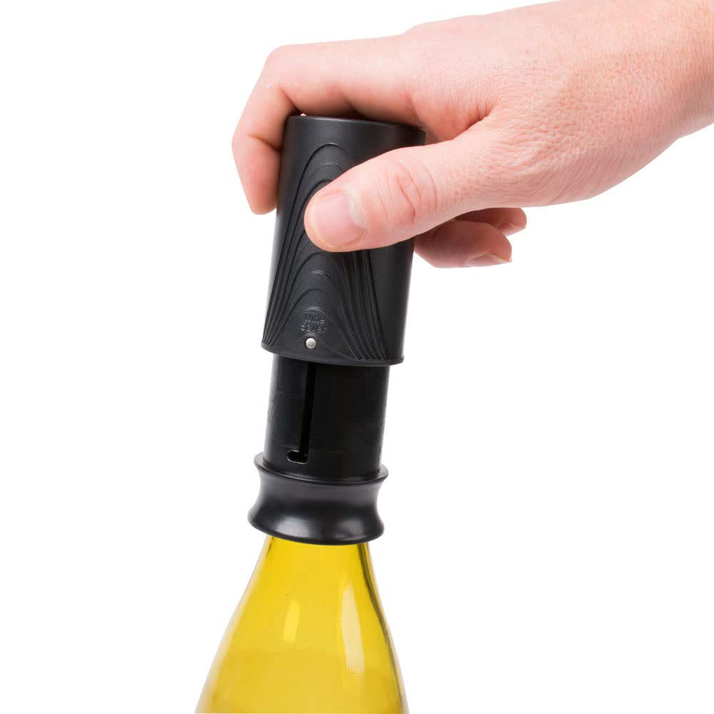 Franmara Wine Saver Vacuum Pump & Stoppers - Black | Preserve Wine Freshness