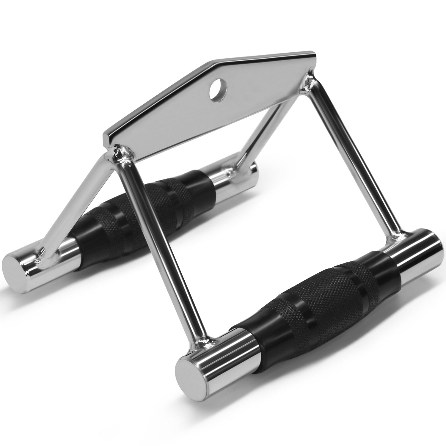 Double Handle Seated Row Attachment with Rubber Grips - Home Gym Equipment for Strength Training & Back Workouts