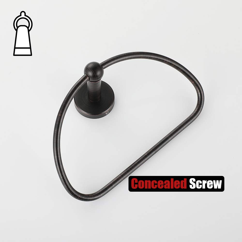 Oil Rubbed Bronze Towel Ring Holder - 7
