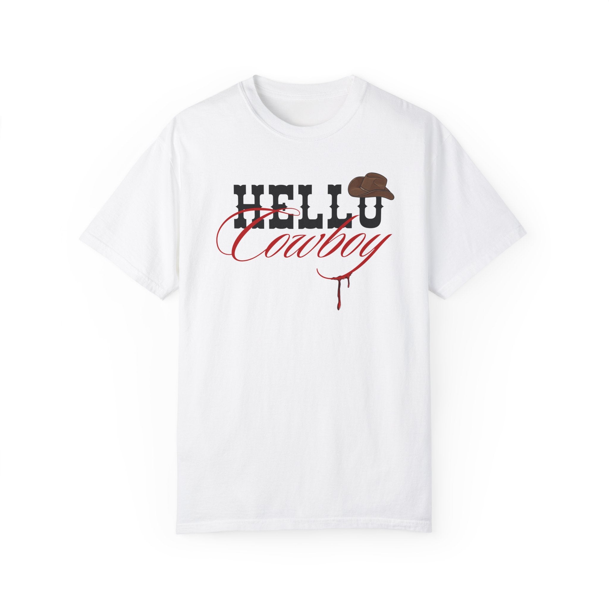 Hello Cowboy Graphic T-Shirt - Western Style Cotton Tee for Men & Women - Perfect for Rodeo, Country Music Festivals & Western Theme Parties