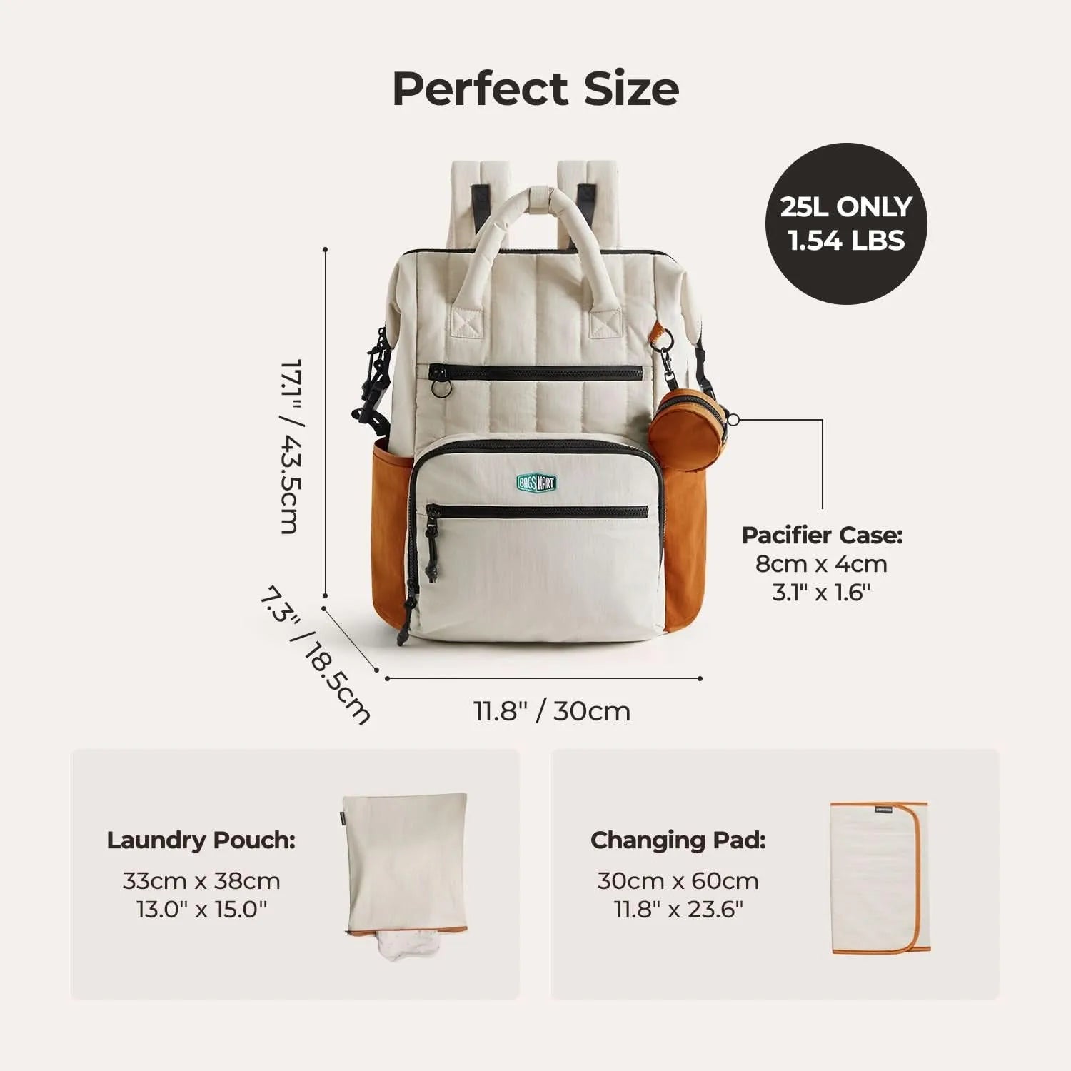 Paz 25L Waterproof Diaper Backpack for Baby Essentials - Perfect for Travel, Daycare & Parenting On-the-Go