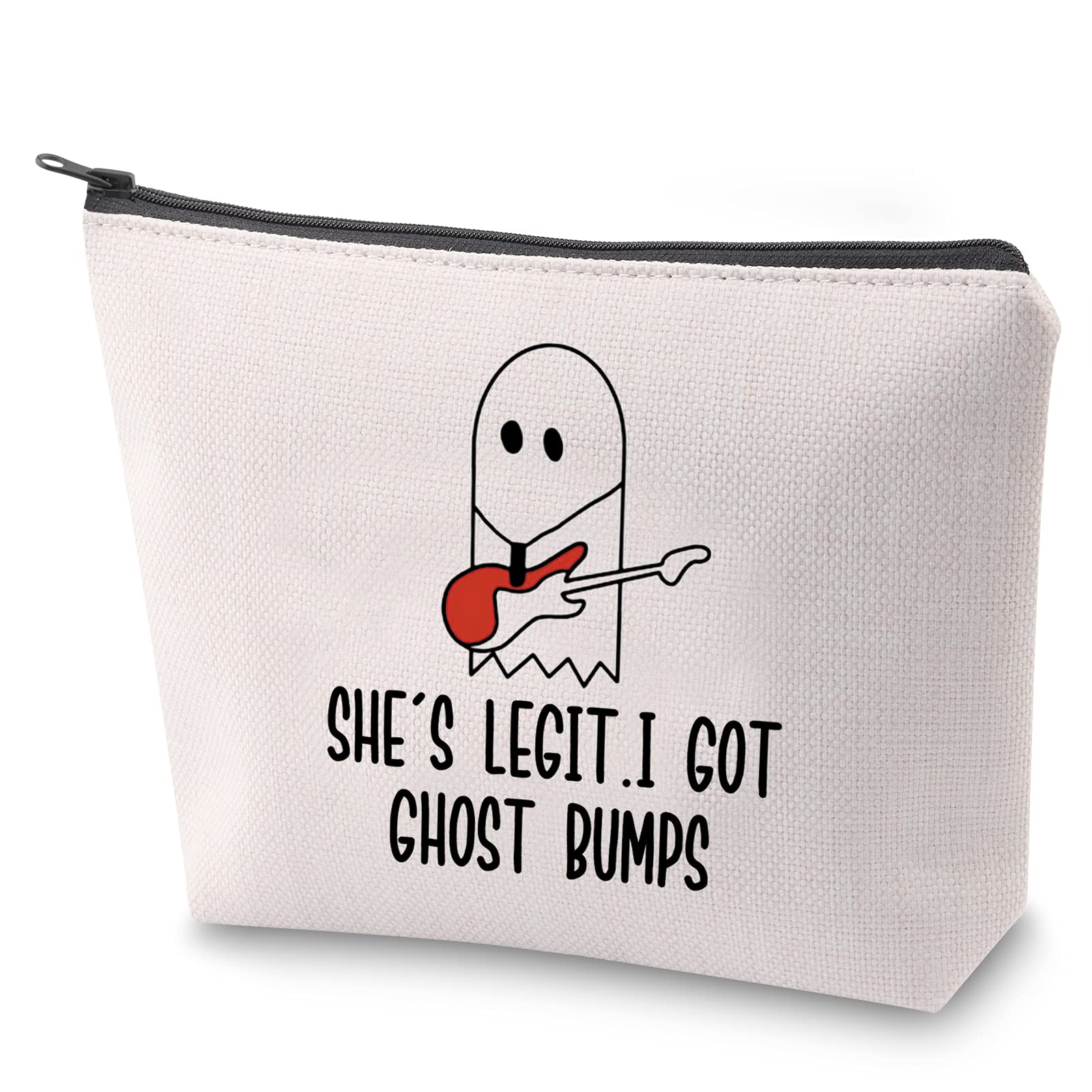 ZJXHPO Inspirational Ghost Phantom Makeup Bag - Perfect Gift for Horror TV Show Lovers & Music Enthusiasts (SHE'S LEGIT) - Great for Halloween Cosplay, Concert Essentials & Gothic Fashion Accessories