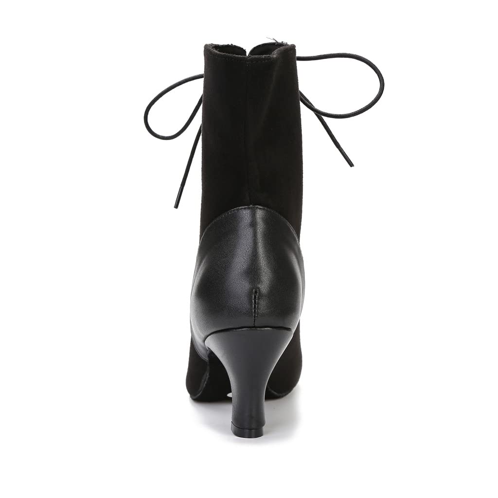 Women's Suede Latin Dance Boots - Ballroom Salsa Tango Practice Shoes with 2.5