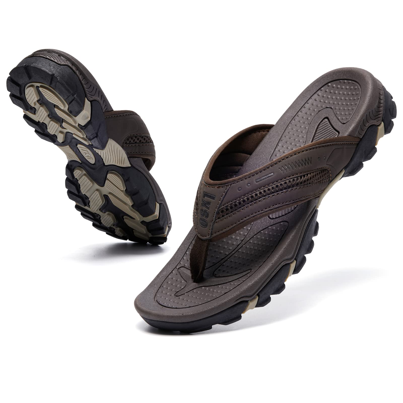 **Men's Flip Flops - Comfortable Beach Thong Sandals with Arch Support, Water Resistant & Quick-Dry Shower Shoes for Pool, Travel & Relaxation**