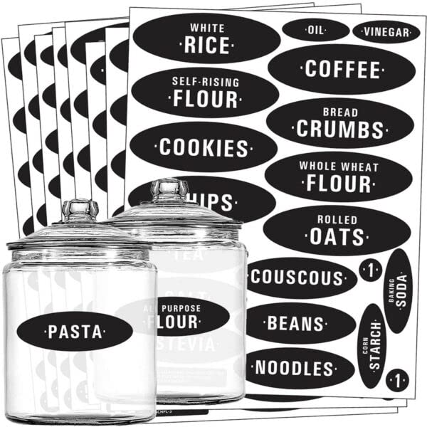 158 Pack Chalkboard Labels for Pantry Organization - Reusable Food Storage Stickers for Jars, Containers & Home Decor - Perfect for Kitchen, Office & Classroom Use