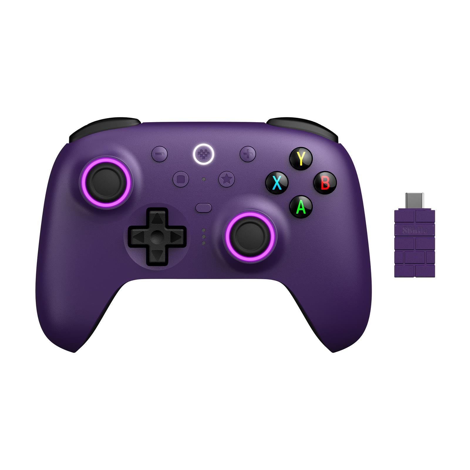 8BitDo Ultimate 2 Wireless Bluetooth Controller for Switch/PC/Android - Purple | Ergonomic Design, Hall Effect Joysticks, Customizable Buttons | Perfect for Gaming, Streaming & eSports