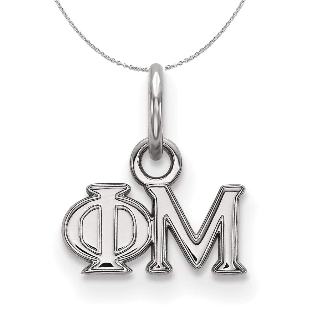 Sterling Silver Phi Mu Greek Necklace - Tiny Black Bow Jewelry for Sorority Gifts