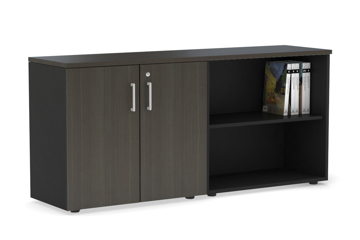 Small 2-Door Open Storage Unit Cabinet - 1600W x 750H x 450D - Compact Organizer for Office, Closet, or Garage Storage