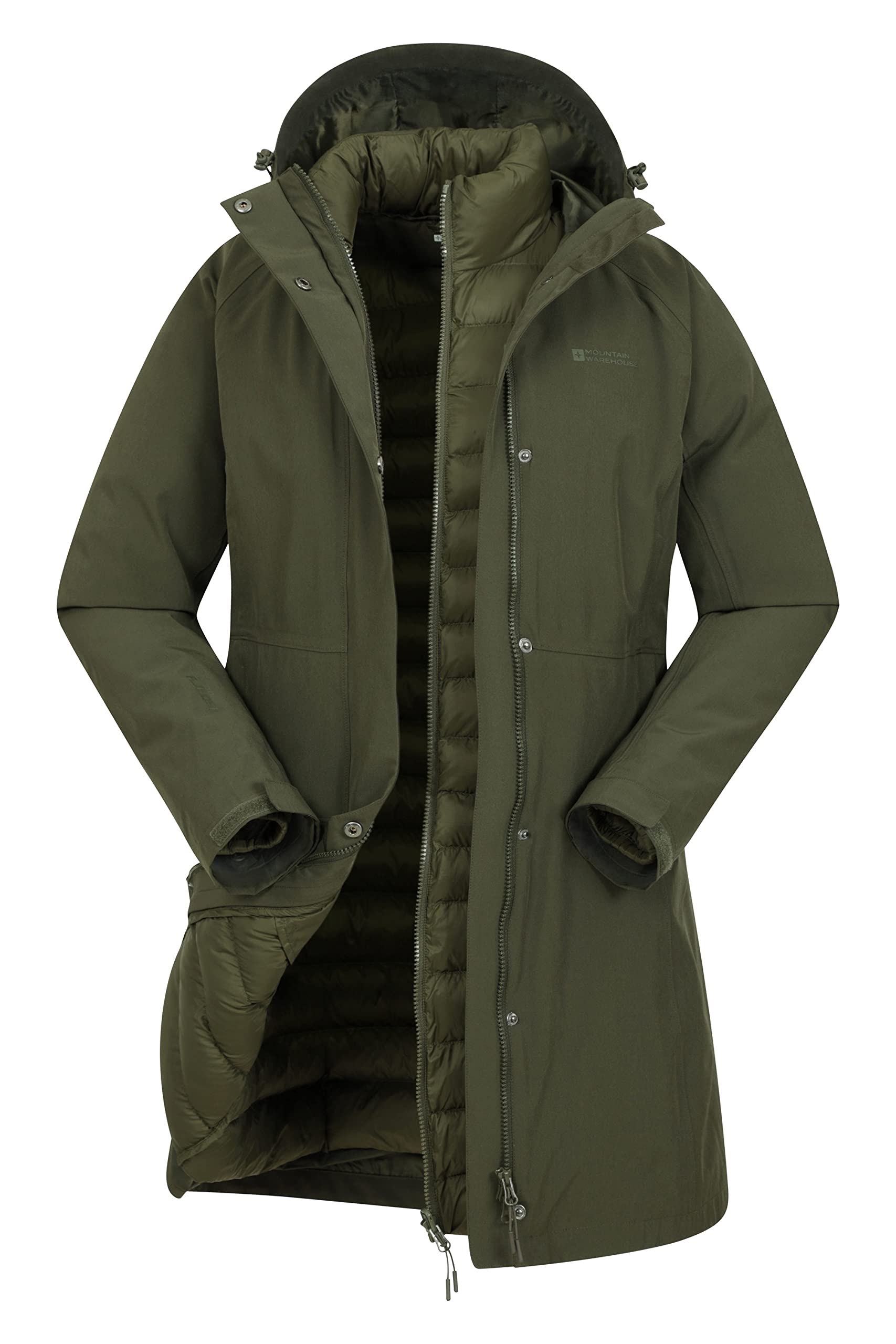 Mountain Warehouse Alaskan Women's 3-in-1 Waterproof Winter Jacket - Warm Windproof Parka for Hiking, Skiing & Outdoor Adventures
