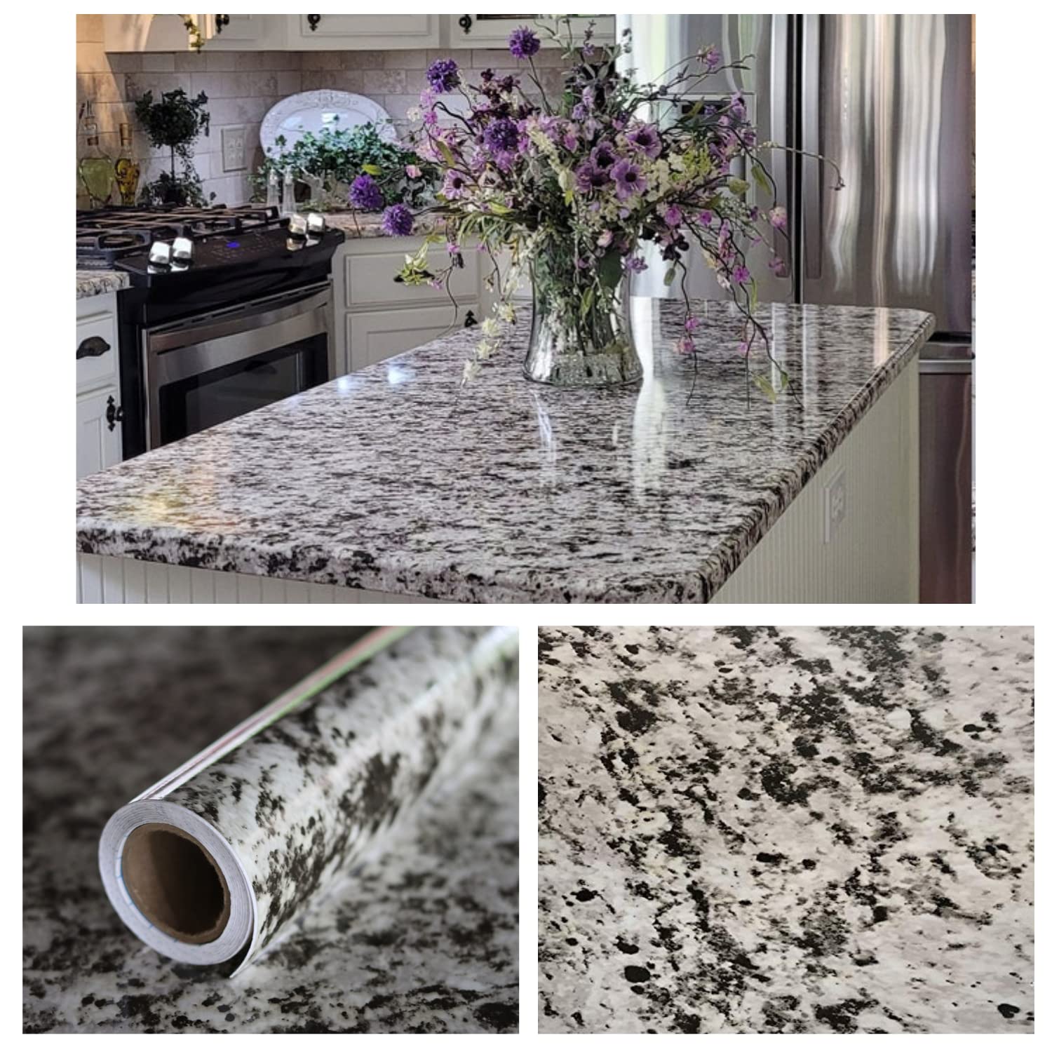 EZ Faux Granite Peel & Stick Countertop Wrap - Self Adhesive Vinyl Cover 36