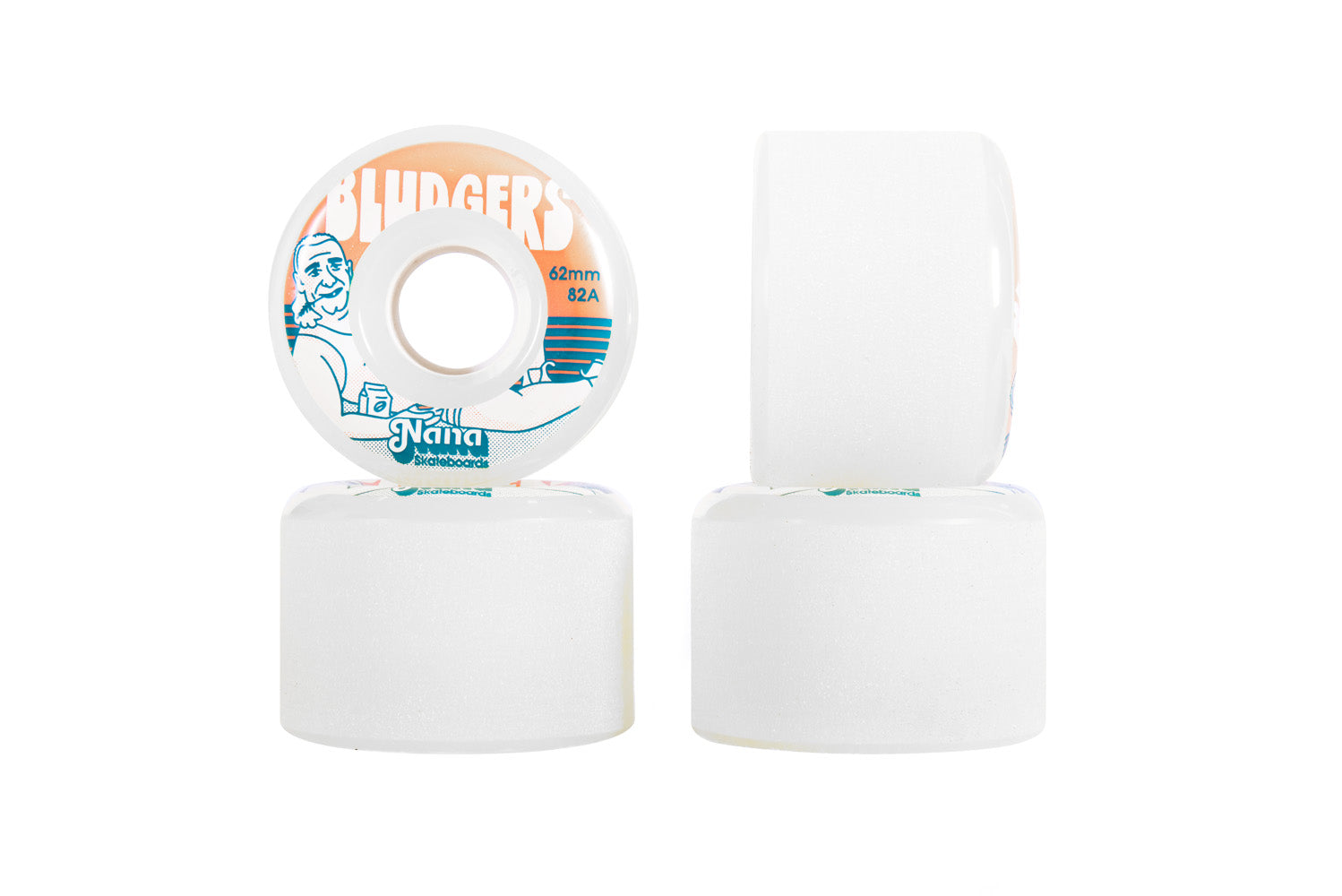 Nana Bludgers 62mm Skateboard Wheels - High Performance Wheels for Street, Park & Cruising - Perfect for Skaters & Longboarders