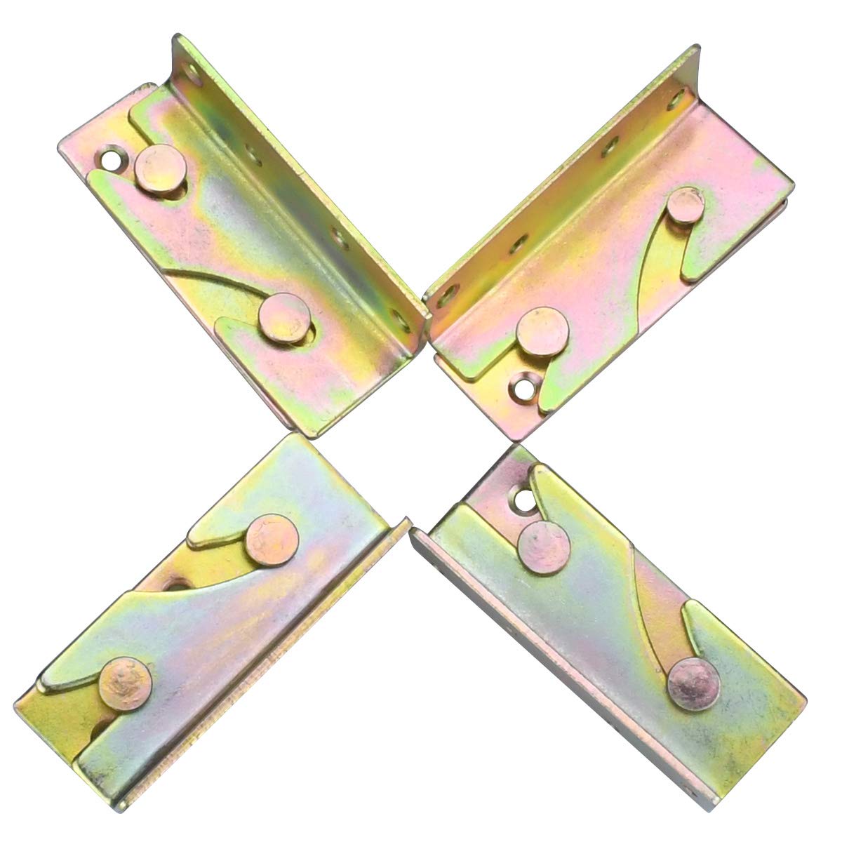 Heavy Duty Bed Rail Brackets Set of 4 - Universal Bed Frame Hook Brackets for Headboards & Footboards with Screws Included, Easy Installation - Perfect for Bedroom Furniture Assembly and DIY Bed Frame Repair