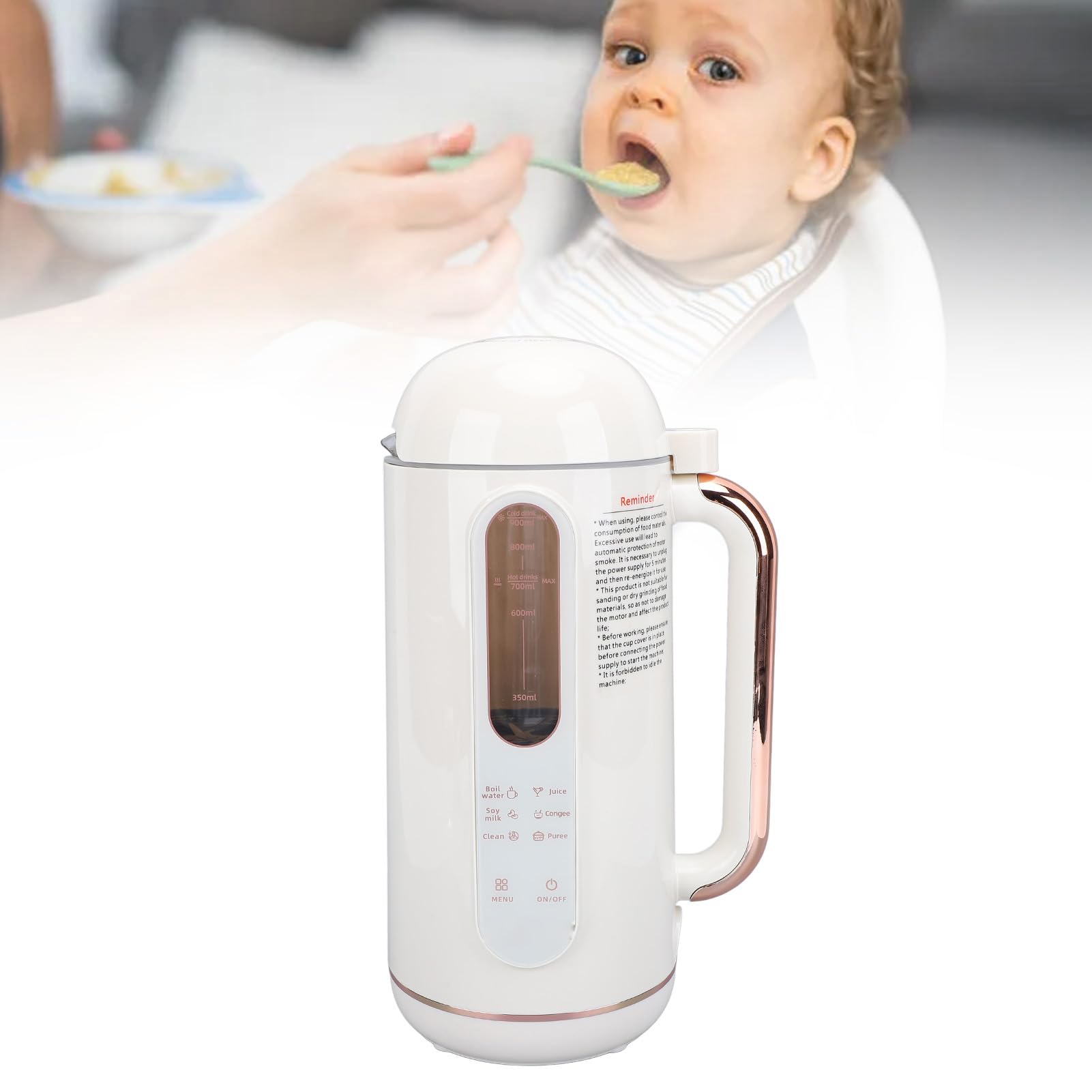 900ML Automatic Soy Milk Maker Machine - Nut Milk Maker for Almonds, Oats, Soybeans | US Plug 110V | Perfect for Healthy Breakfast, Baby Food & Vegan Recipes