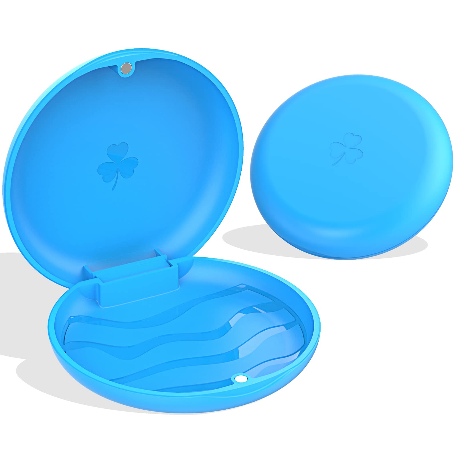 ARGOMAX 2 Pack Retainer Case for Invisalign & Braces - Durable Orthodontic Aligner Storage Holder, Travel-Friendly Mouthguard Protector (Blue) - Perfect for School, Gym & Vacation Use