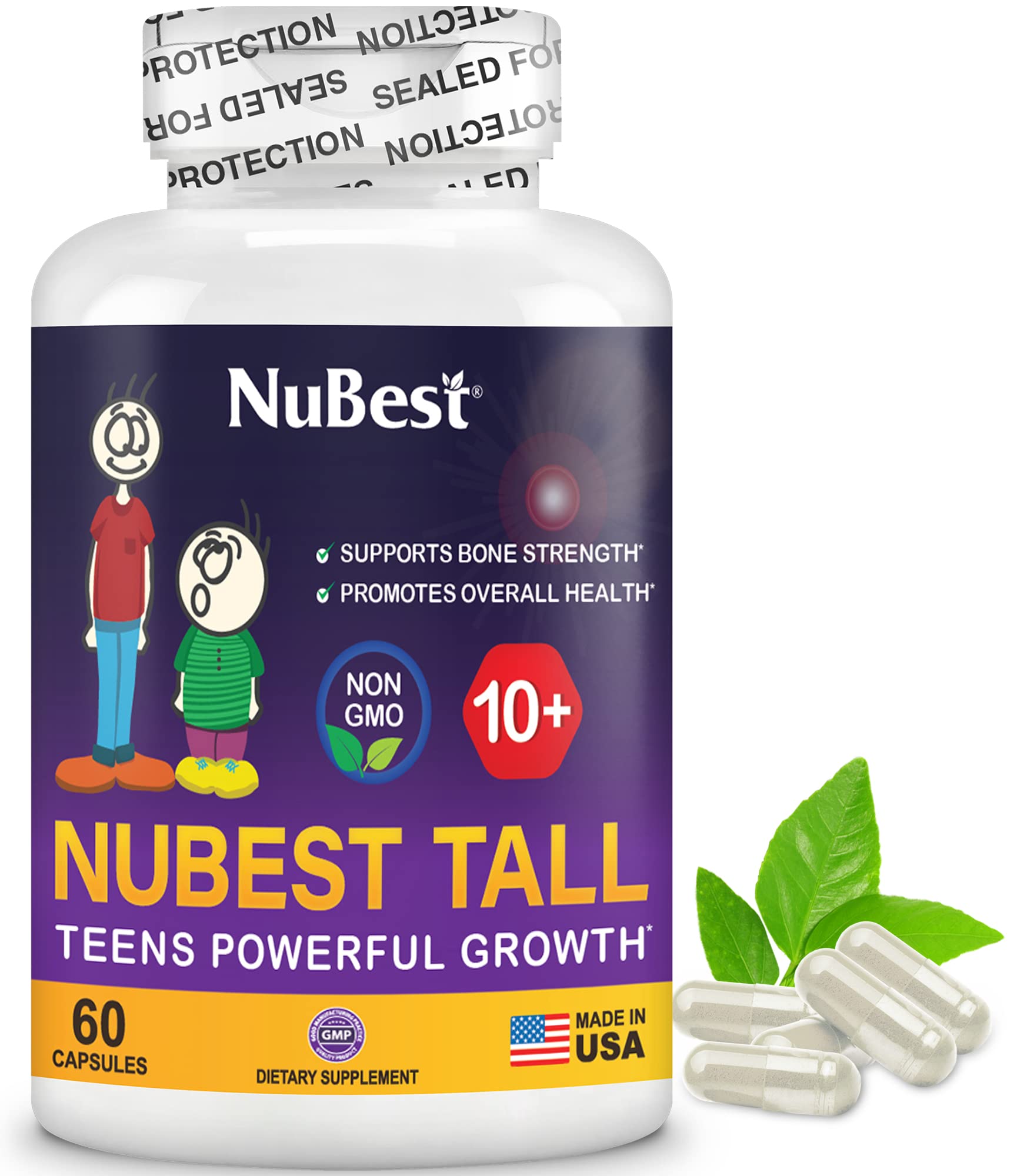 NuBest Tall 10+ Height Growth Supplement for Kids & Teens (Ages 10+) - 6 Month Supply - Supports Bone Development & Healthy Growth - Perfect for Active Children, Athletes, and Daily Milk Drinkers