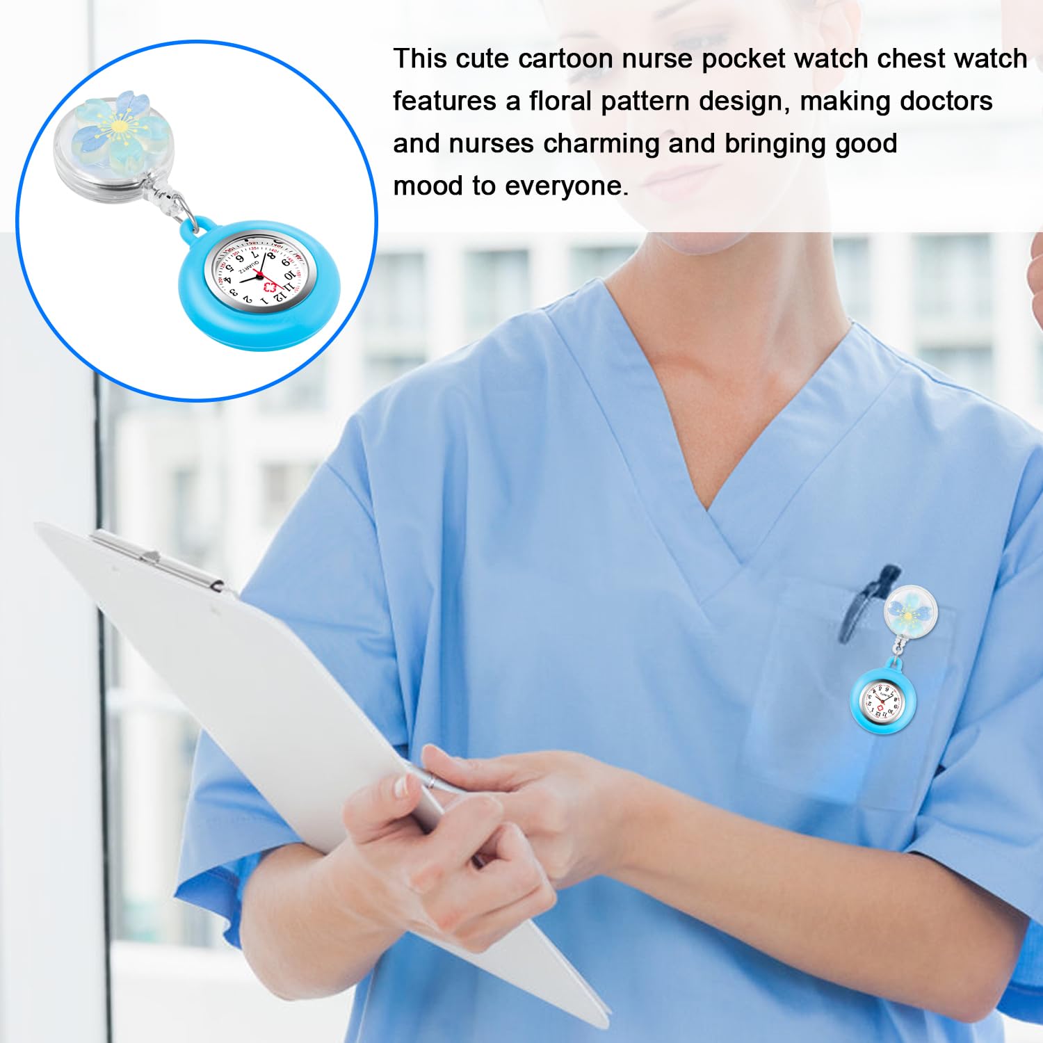 Nurse Watch Clip - Retractable Arabic Dial for Medical Professionals