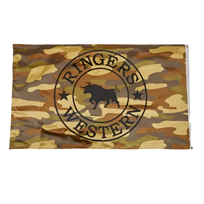 Ringers Western Flag Camo Black - Patriotic American Flag for Outdoor Decor, Wall Hanging, and Western Themed Parties