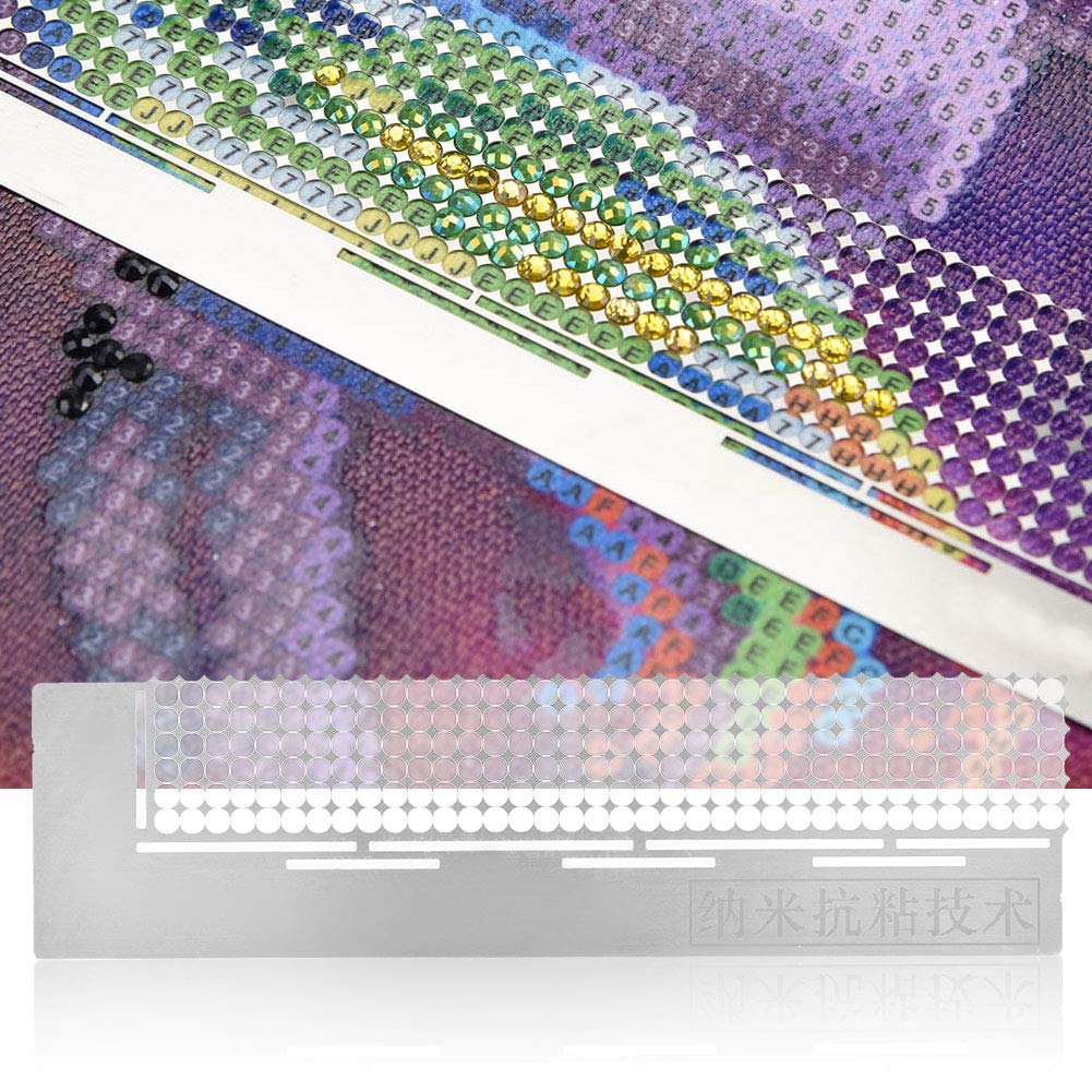 Premium Stainless Steel Diamond Painting Ruler - Dot Drill Accessory Tool for Embroidery & Diamond Art | Time-Saving Crafting Essential for DIY Diamond Painting Projects