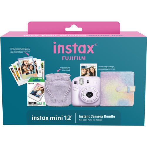 Fujifilm Instax Mini 12 Instant Camera Bundle in Lilac Purple - Perfect for Travel, Parties & Holiday Gifts