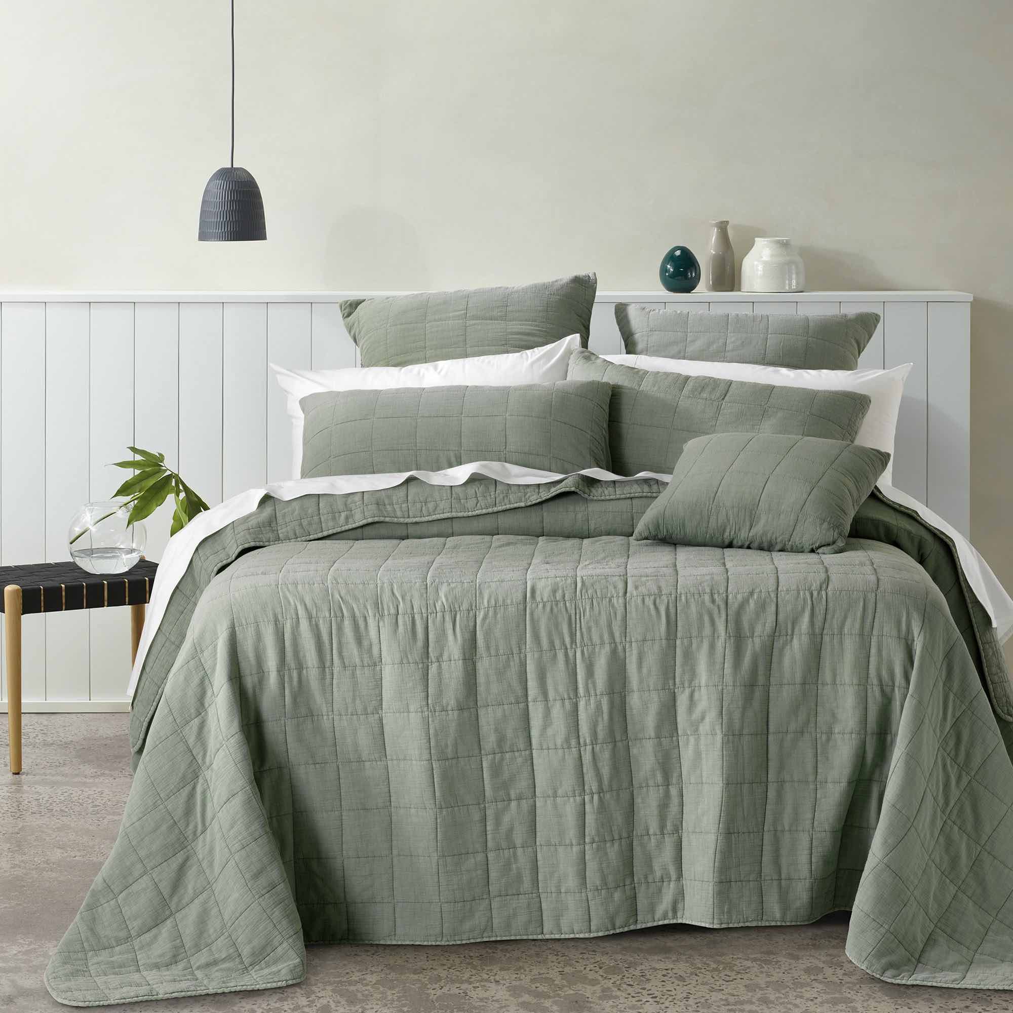 Premium Bianca Geraldton European Pillowcase - Soft 100% Cotton Olive Green Pillow Cover for Bedroom Decor, Hotel & Luxury Home Use
