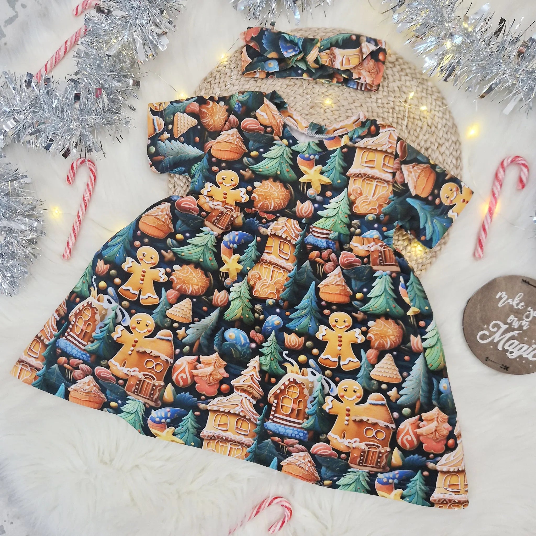 Gingerbread Christmas Dress for Women - Festive Holiday Party Outfit - Perfect for Xmas, Family Gatherings & Winter Celebrations