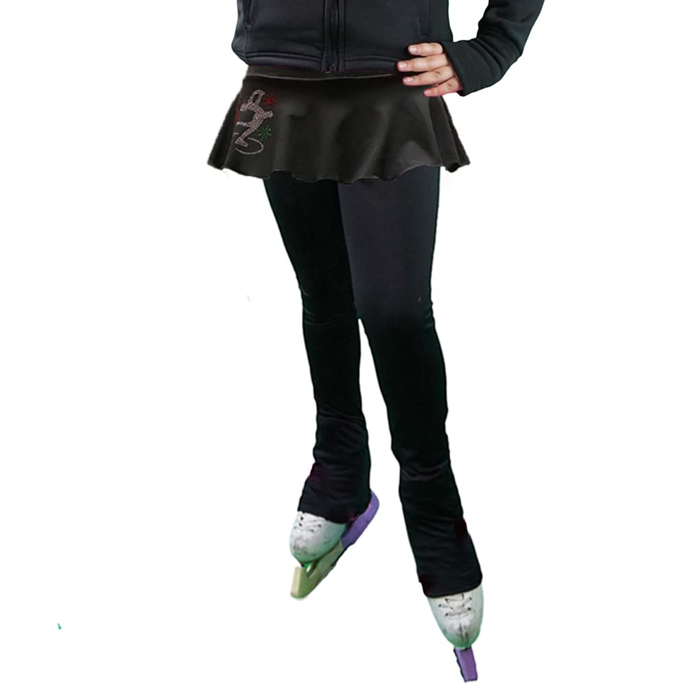 Thermal Ice Skating Skirt Pants with Polartec Fabric - Warm & Stretchy Figure Skating Leggings for Women & Girls - Perfect for Ice Rink Practice, Competitions & Winter Sports