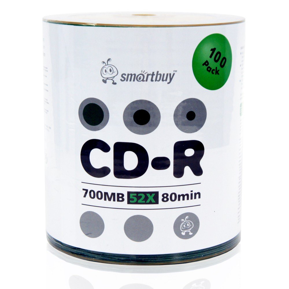 Smart Buy Logo CD-R 1000-Pack 700MB 52x Blank Recordable Discs - Bulk Data Storage for Music, Photos, Videos & Archiving (1000 Discs)