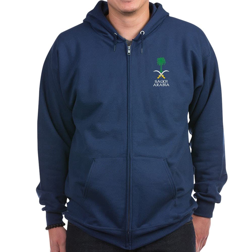 Saudi Arabia Coat of Arms Zip Hoodie - Unisex Pullover Sweatshirt for Men & Women | Perfect for Casual Wear, Sports & Outdoor Activities