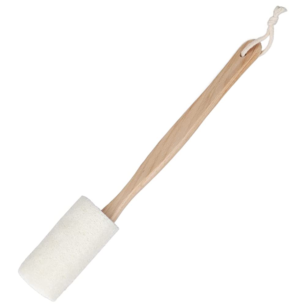 Natural Exfoliating Loofah Back Scrubber with Long Wooden Handle - Unisex Shower Sponge & Body Brush for Deep Cleansing & Skin Renewal | Perfect for Exfoliating Back, Shoulders & Hard-to-Reach Areas | Beige Color, 39 x 6 x 13 Inches (Pack of 1)